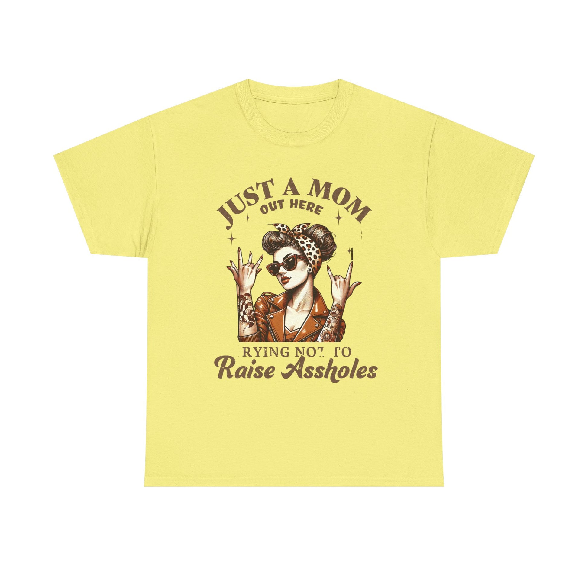 Just a Mom Heavy Cotton Tee - Funny Mom Shirt - GULLYDESIGN