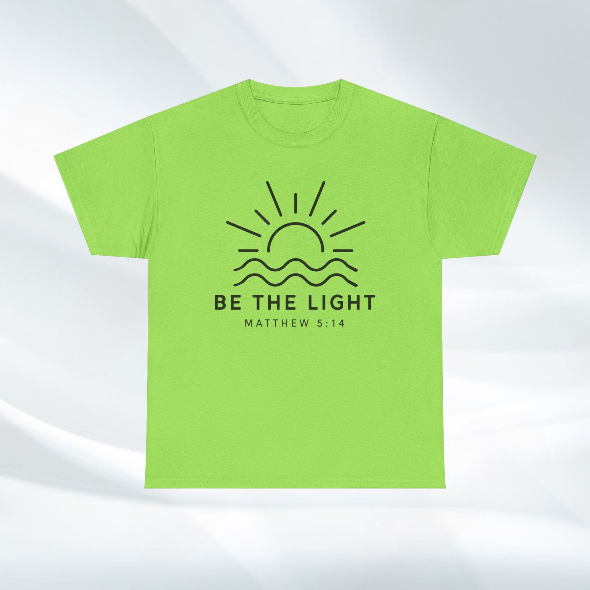 Inspirational Unisex Heavy Cotton Tee - 'Be The Light' Matthew 5:14 - GULLYDESIGN