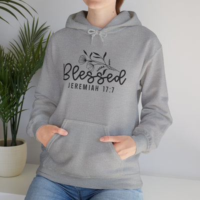 Blessed Hooded Sweatshirt | Jeremiah 17:7 | Cozy Unisex Sweatshirt for Faith & Inspiration