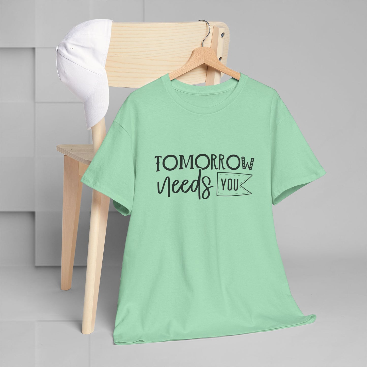 Inspirational Unisex Heavy Cotton Tee - 'Tomorrow Needs You'
