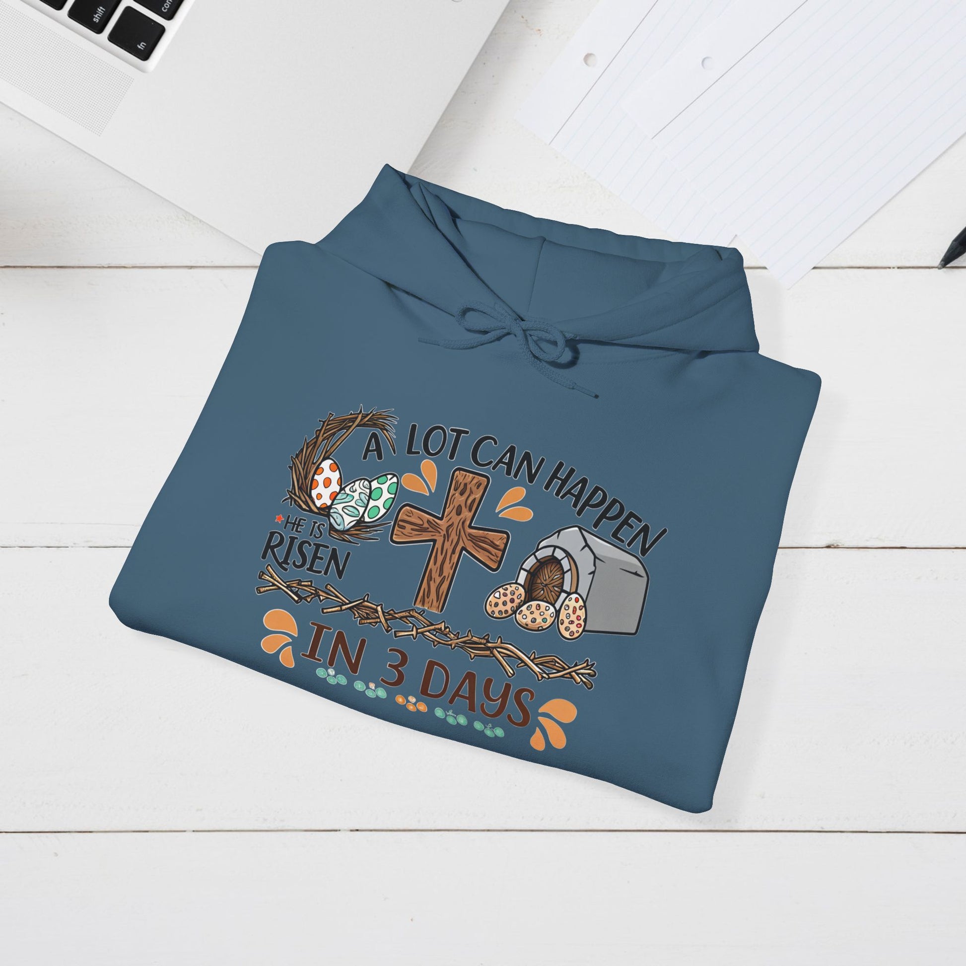 Inspirational Easter Hoodie - "A Lot Can Happen in 3 Days" - Unisex Heavy Blend Sweatshirt - GULLYDESIGN