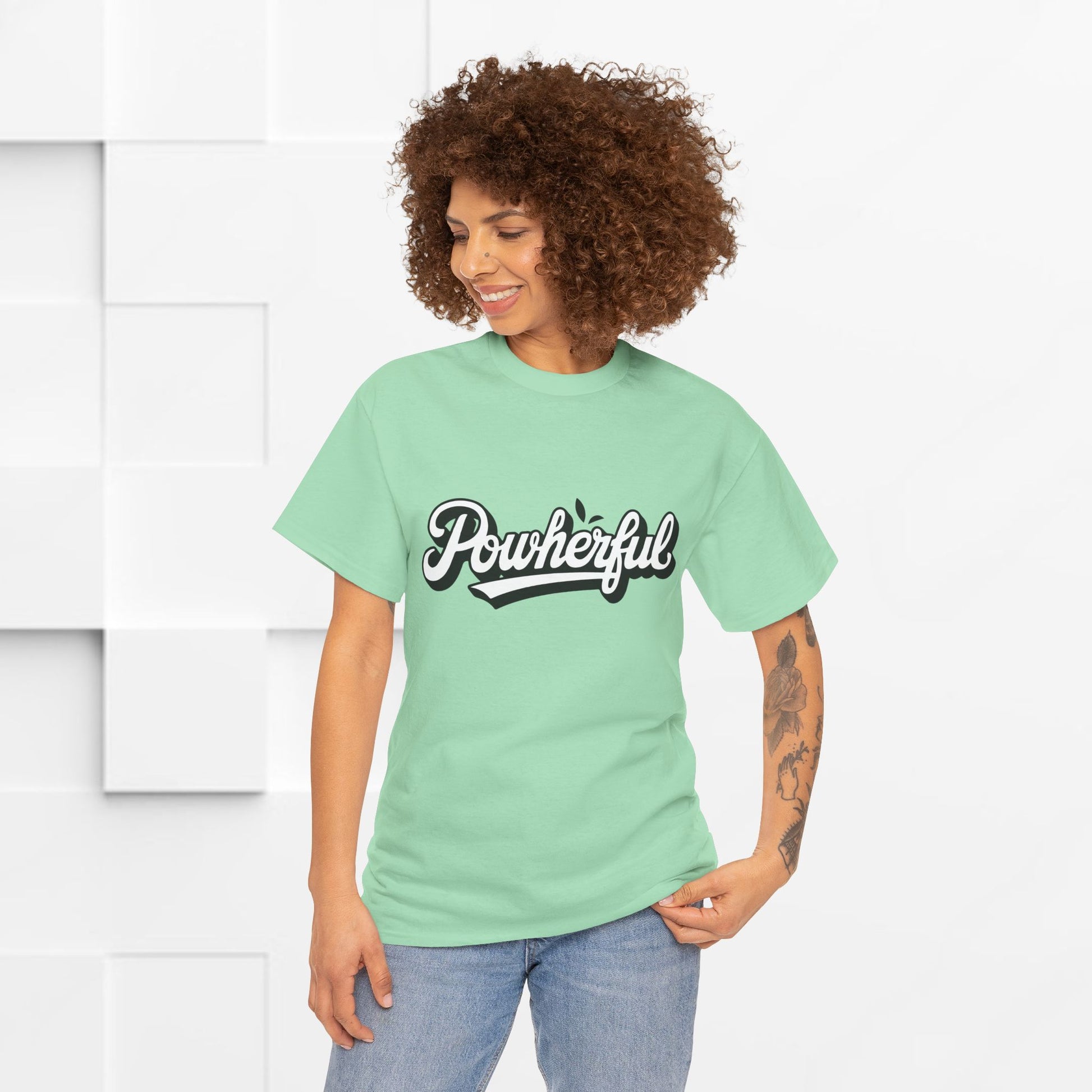 Unisex Heavy Cotton Tee - 'Powerful' Graphic Tee for Empowerment and Self-Expression - GULLYDESIGN