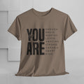 You Are Enough Unisex Heavy Cotton Tee | Inspirational Graphic Tee for Self-Love and Positivity - GULLYDESIGN
