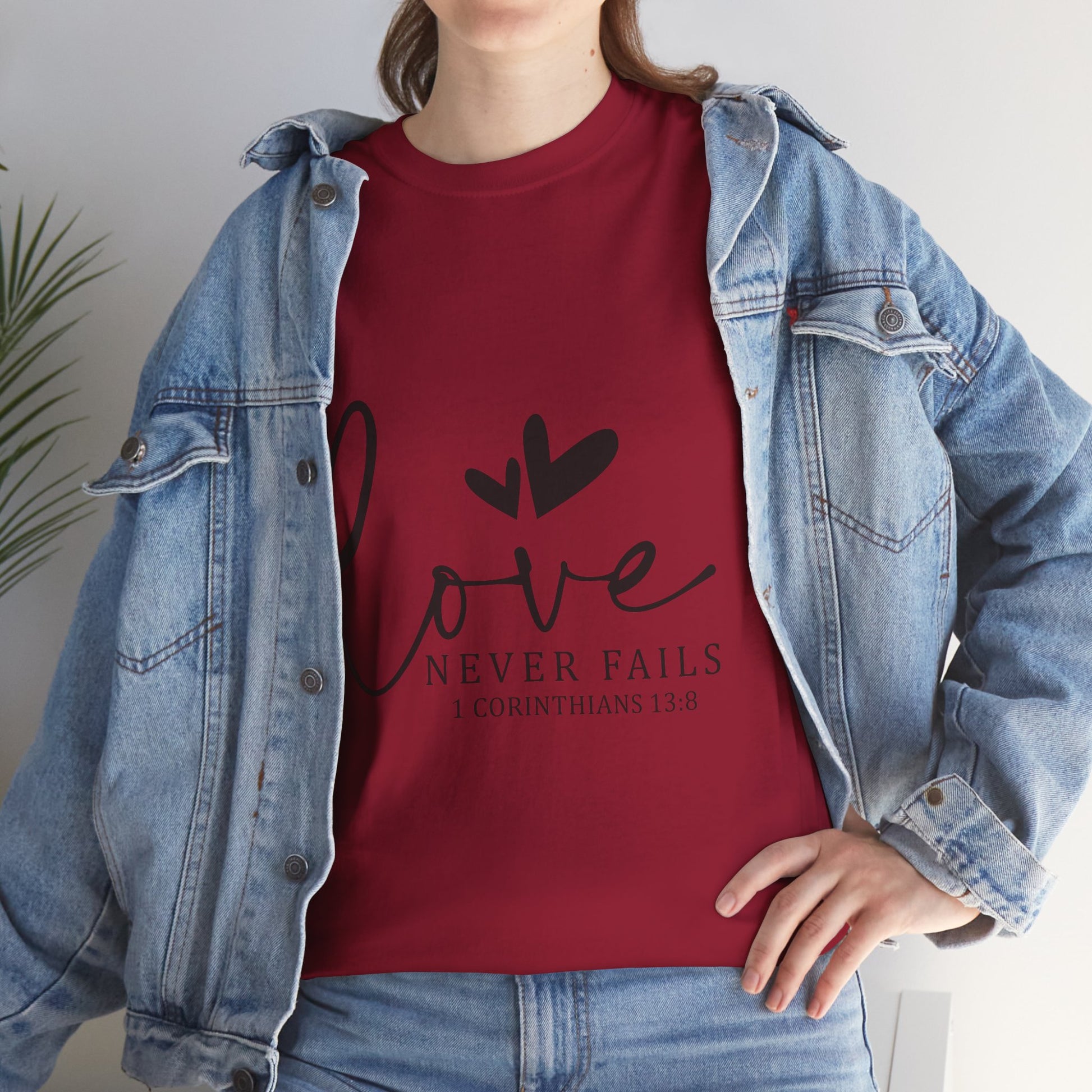 Love Never Fails Unisex Heavy Cotton Tee - Inspirational Christian T-Shirt - GULLYDESIGN