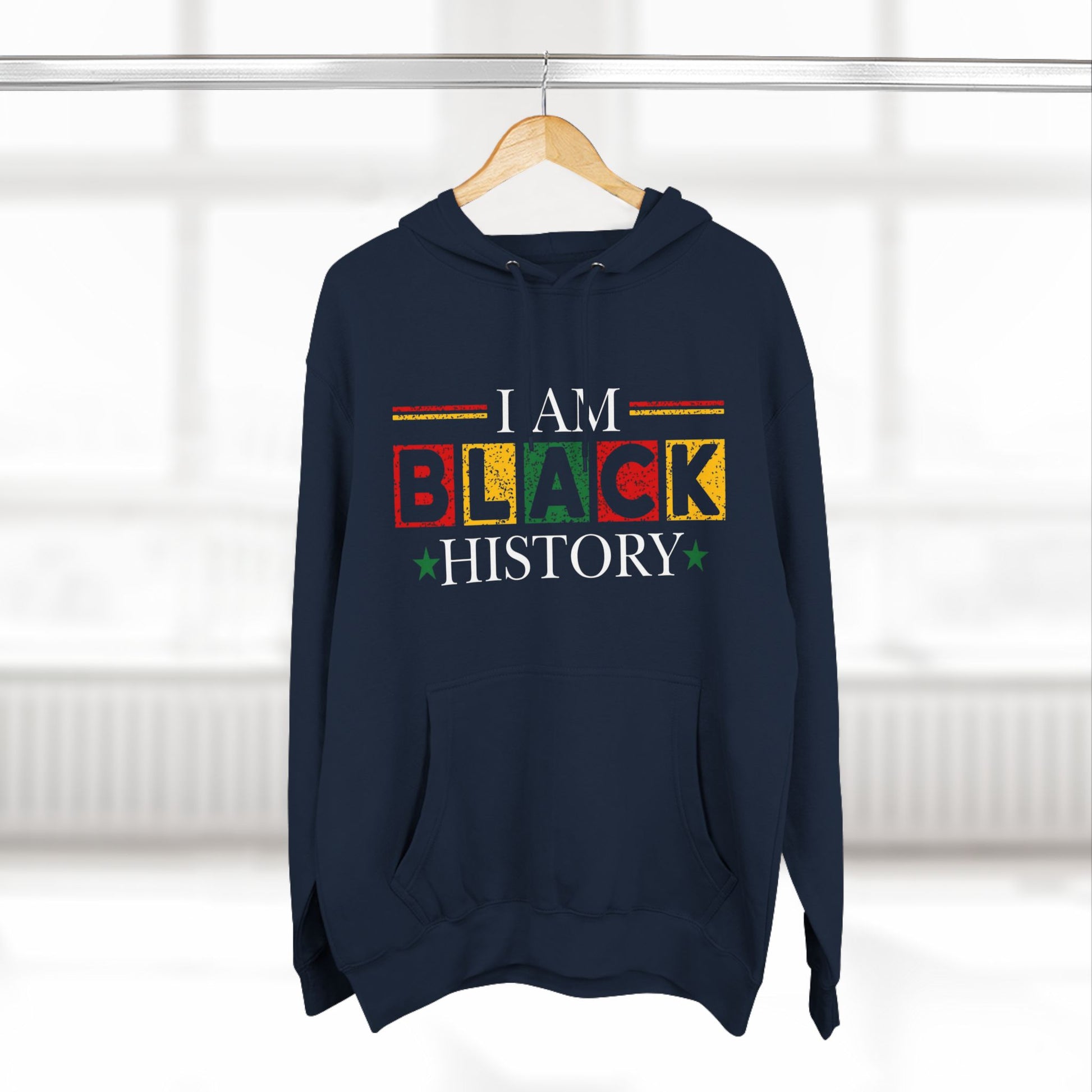 Black History Three-Panel Fleece Hoodie - Celebrate Identity & Culture - GULLYDESIGN