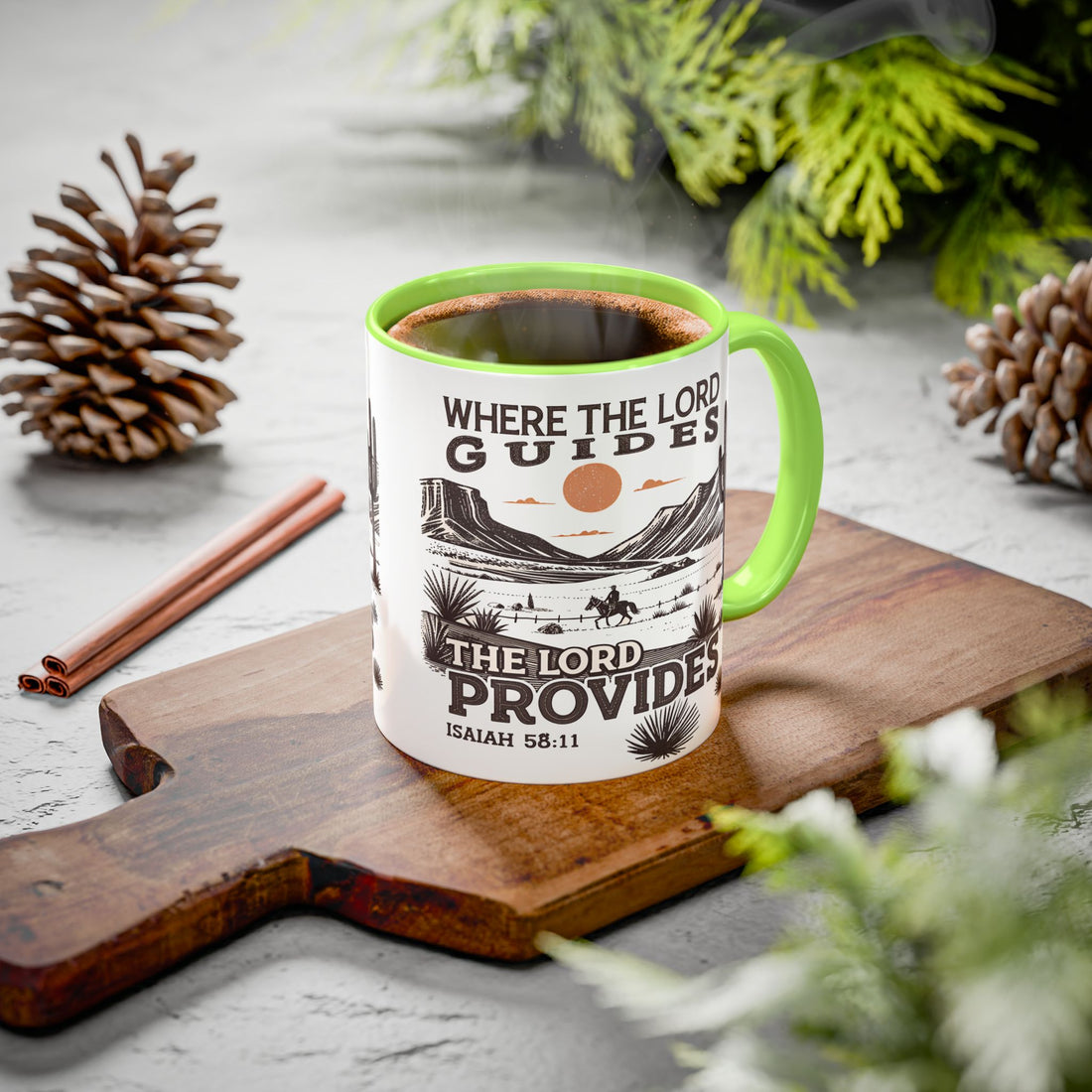 Inspirational Desert Scene Mug - 11oz & 15oz Colorful Coffee Cup for Faith & Encouragement - GULLYDESIGN