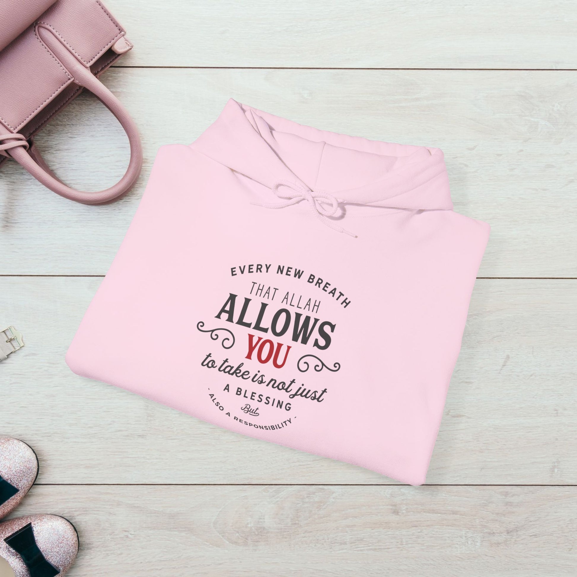 "Every New Breath is a Blessing & a Responsibility"  Unisex Heavy Blend™ Hooded Sweatshirt – Inspirational Islamic Quote - GULLYDESIGN