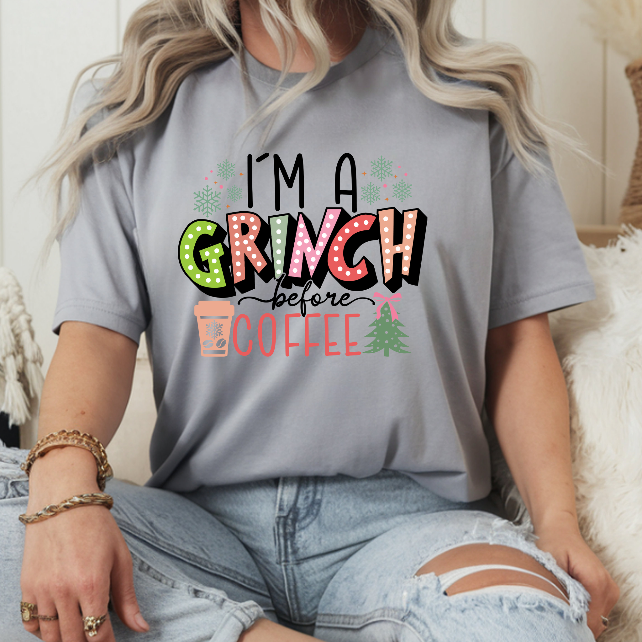 I’m a Grinch Before Coffee Christmas T-Shirt