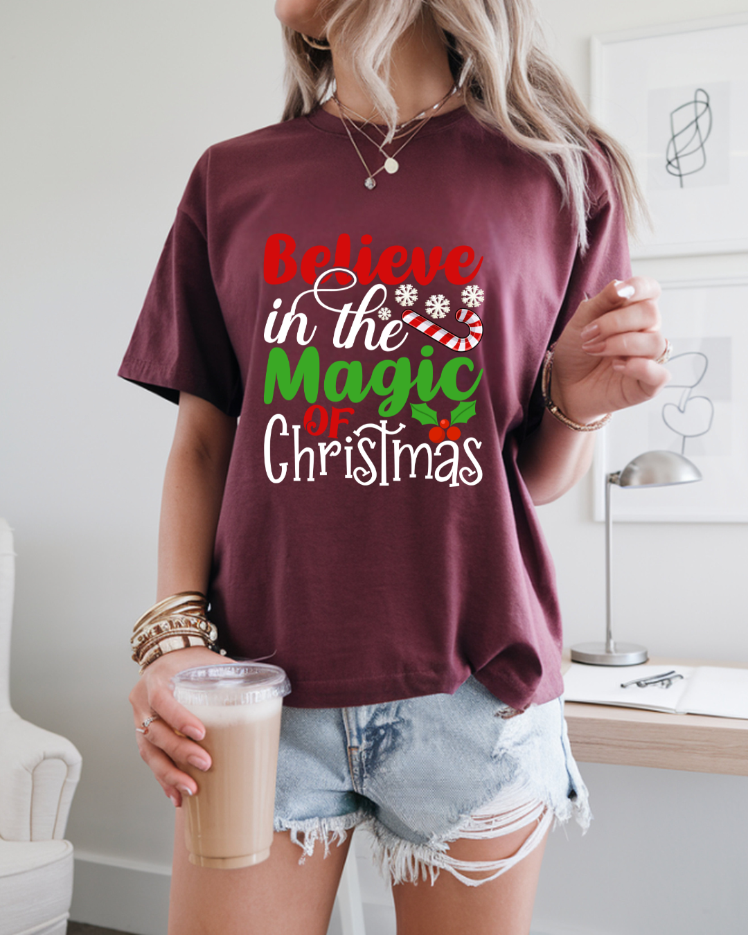Believe in the Magic of Christmas” Holiday T-Shirt – Festive Graphic Tee