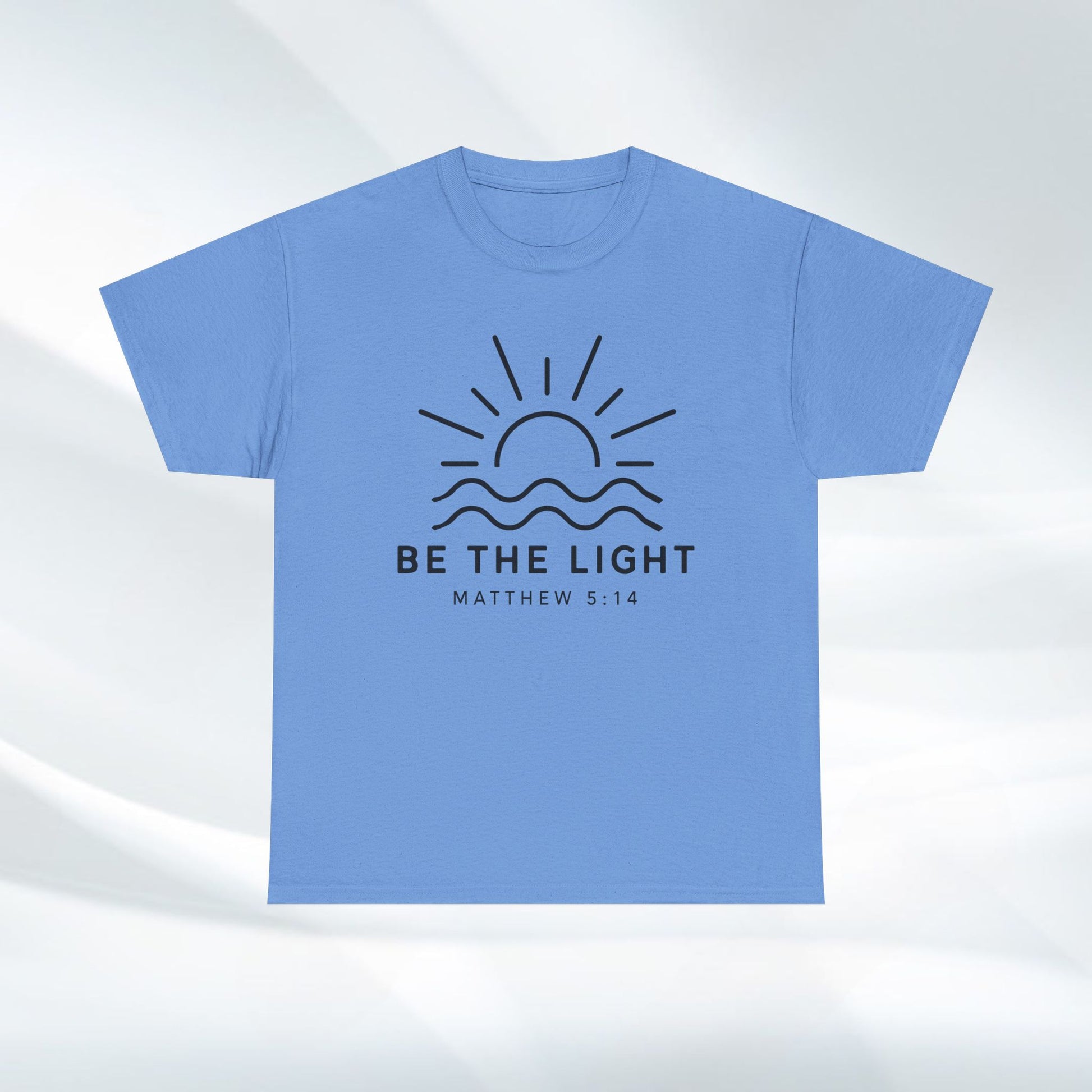 Inspirational Unisex Heavy Cotton Tee - 'Be The Light' Matthew 5:14 - GULLYDESIGN