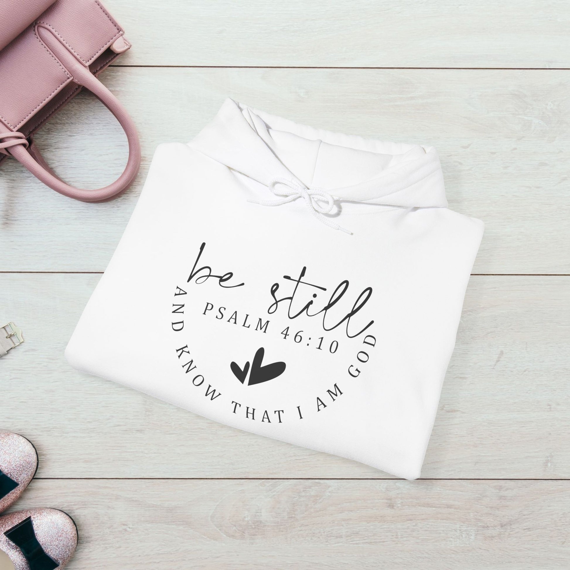Inspirational Hoodie - Be Still Psalm 46:10 Heavy Blend Sweatshirt - GULLYDESIGN