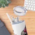 Easter Bunny & Chick Skinny Tumbler with Straw - 20oz, Cute Spring Travel Mug - GULLYDESIGN