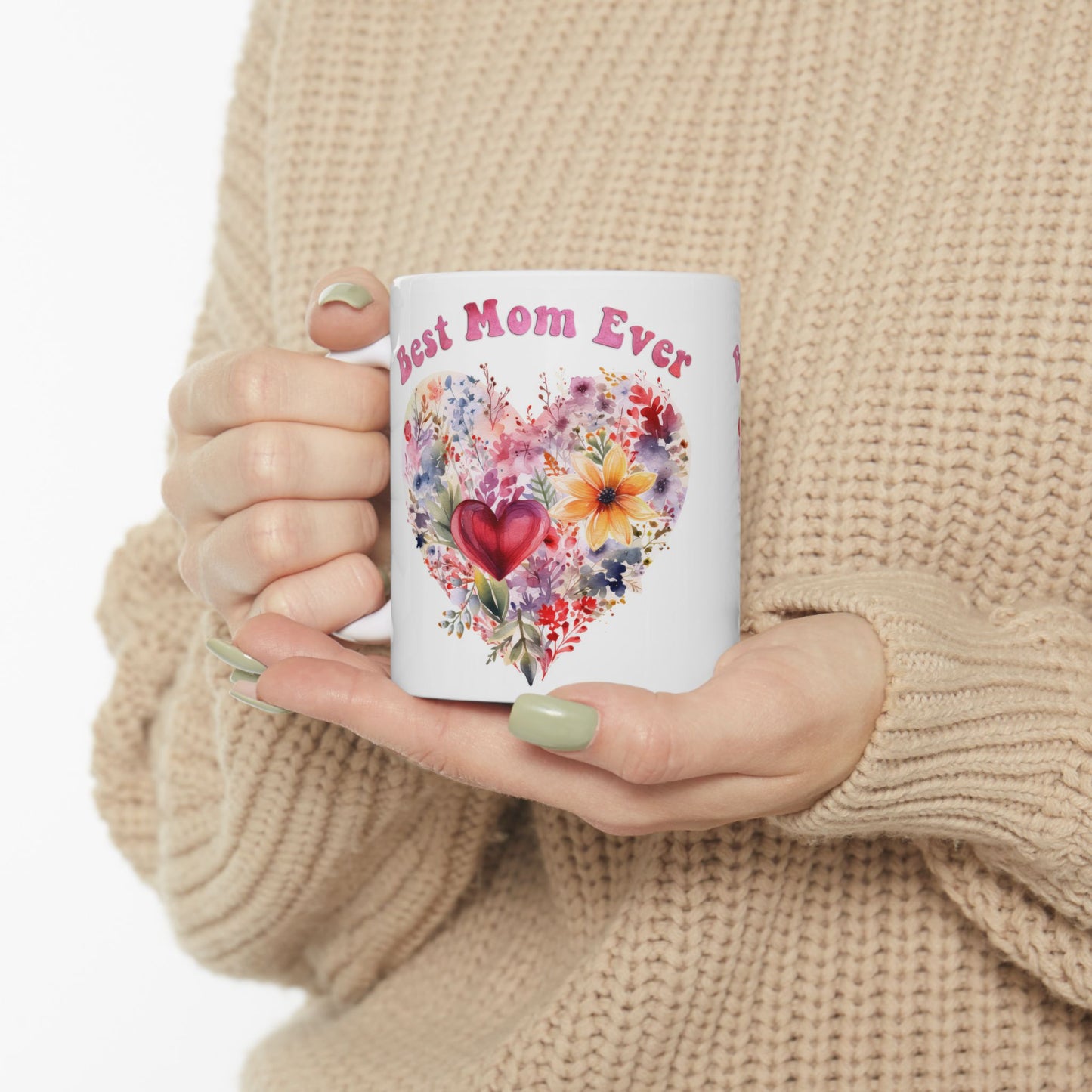 Best Mom Ever Floral Ceramic Mug | Perfect Gift for Mother's Day, Birthdays & Celebrations