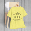 Inspirational Unisex Heavy Cotton Tee - 'Be The Light' Matthew 5:14 - GULLYDESIGN
