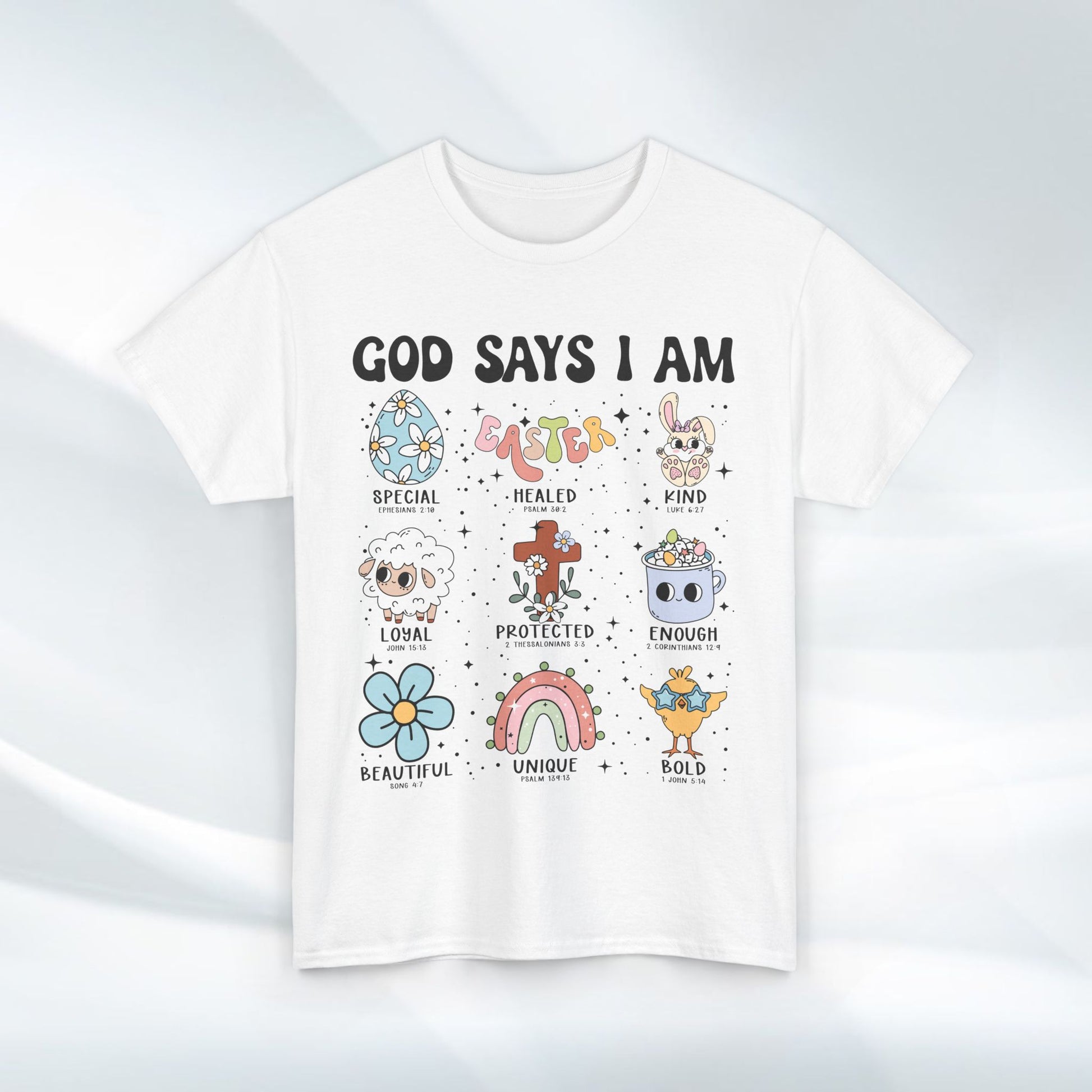 God Says I Am Unisex Heavy Cotton Tee - Inspirational Graphic T-Shirt - GULLYDESIGN