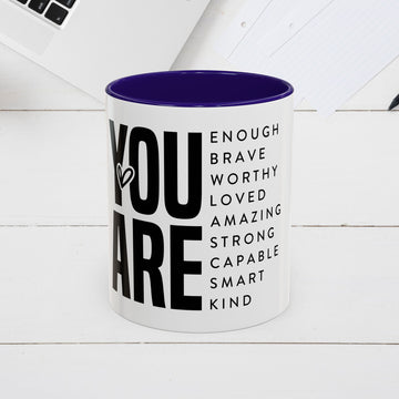 Inspirational Colorful Mug - Empowering Affirmations for Coffee Lovers - GULLYDESIGN