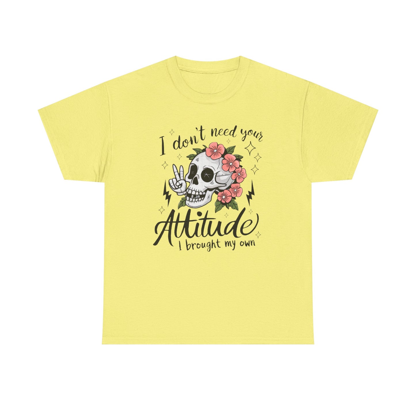 Rebellious Skull Attitude Unisex Heavy Cotton Tee