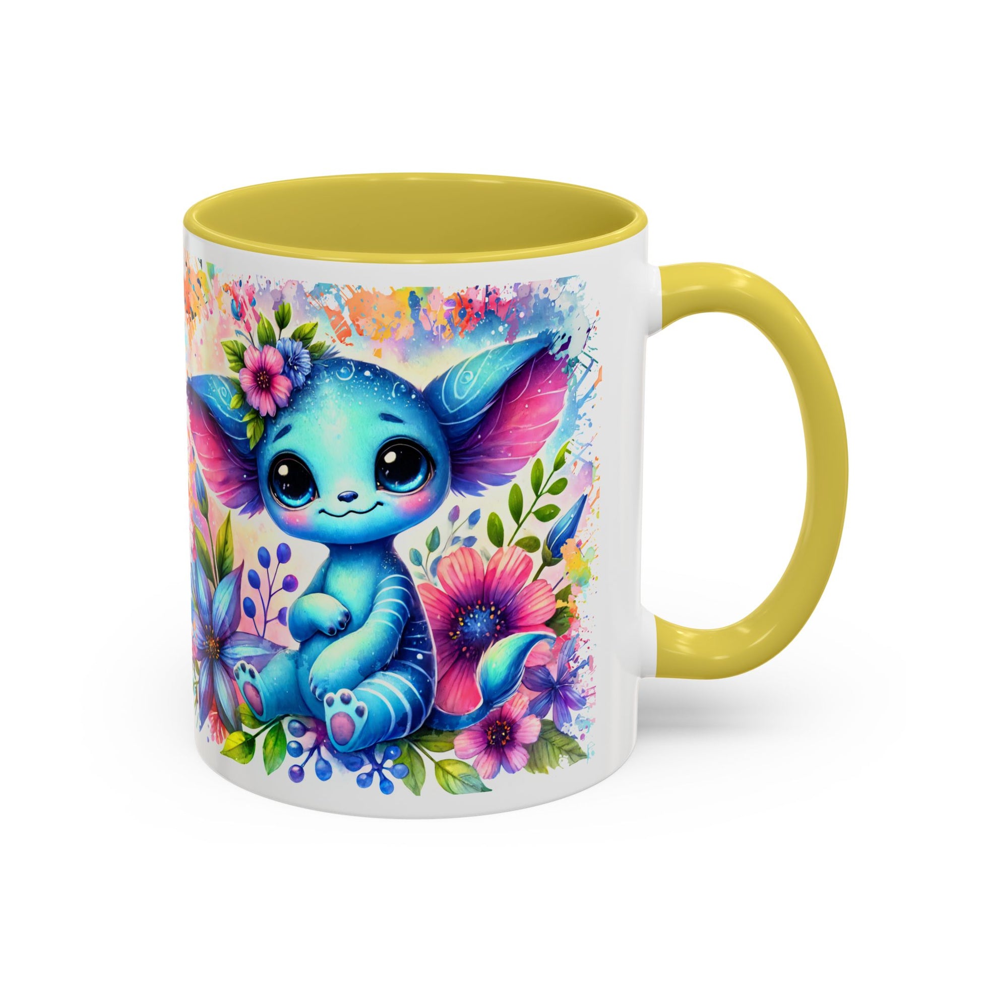 Colorful Floral Character Mug - Cute 11oz/15oz Coffee Mug for Nature Lovers - GULLYDESIGN