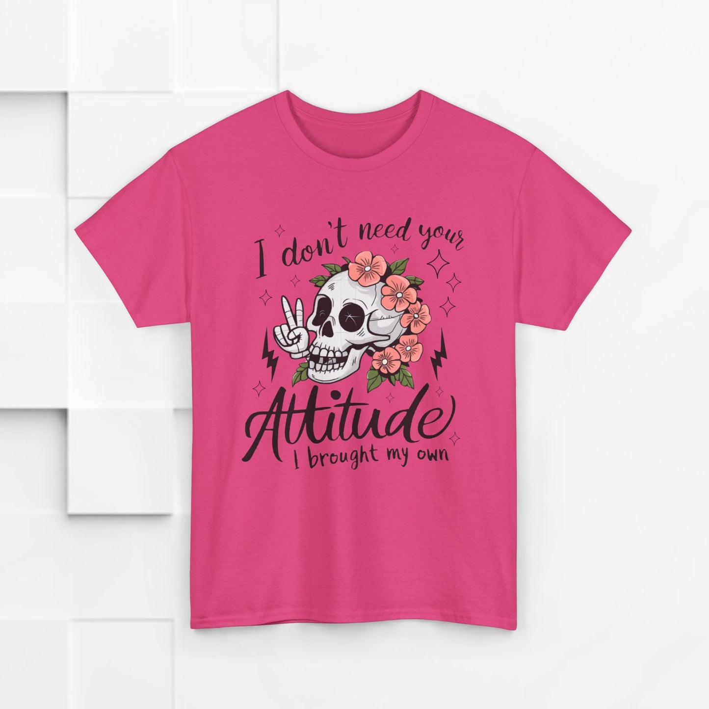 Rebellious Skull Attitude Unisex Heavy Cotton Tee