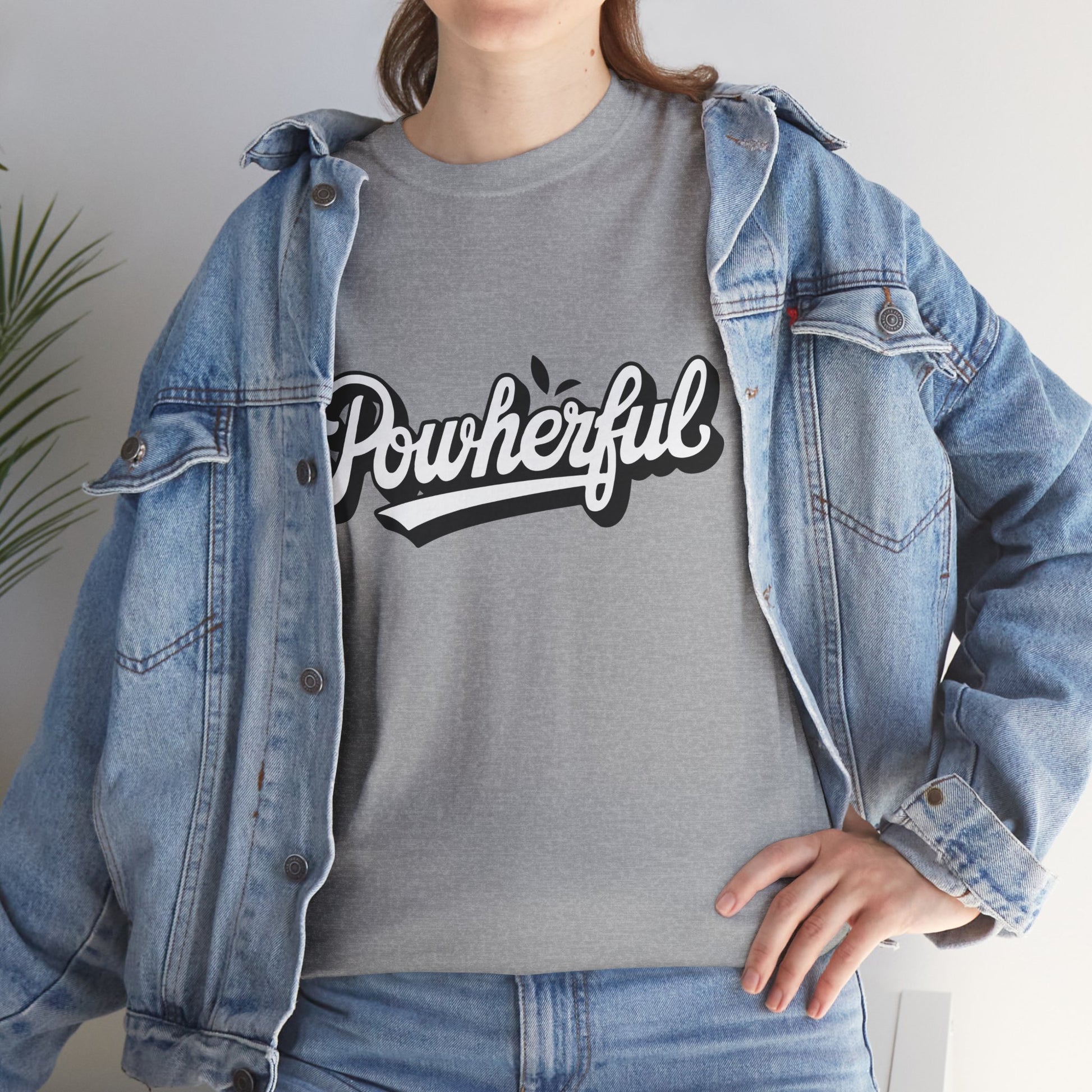 Unisex Heavy Cotton Tee - 'Powerful' Graphic Tee for Empowerment and Self-Expression - GULLYDESIGN
