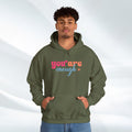Inspirational Unisex Hoodie - 'You Are Enough' Motivational Sweatshirt for Self-Love & Positivity - GULLYDESIGN