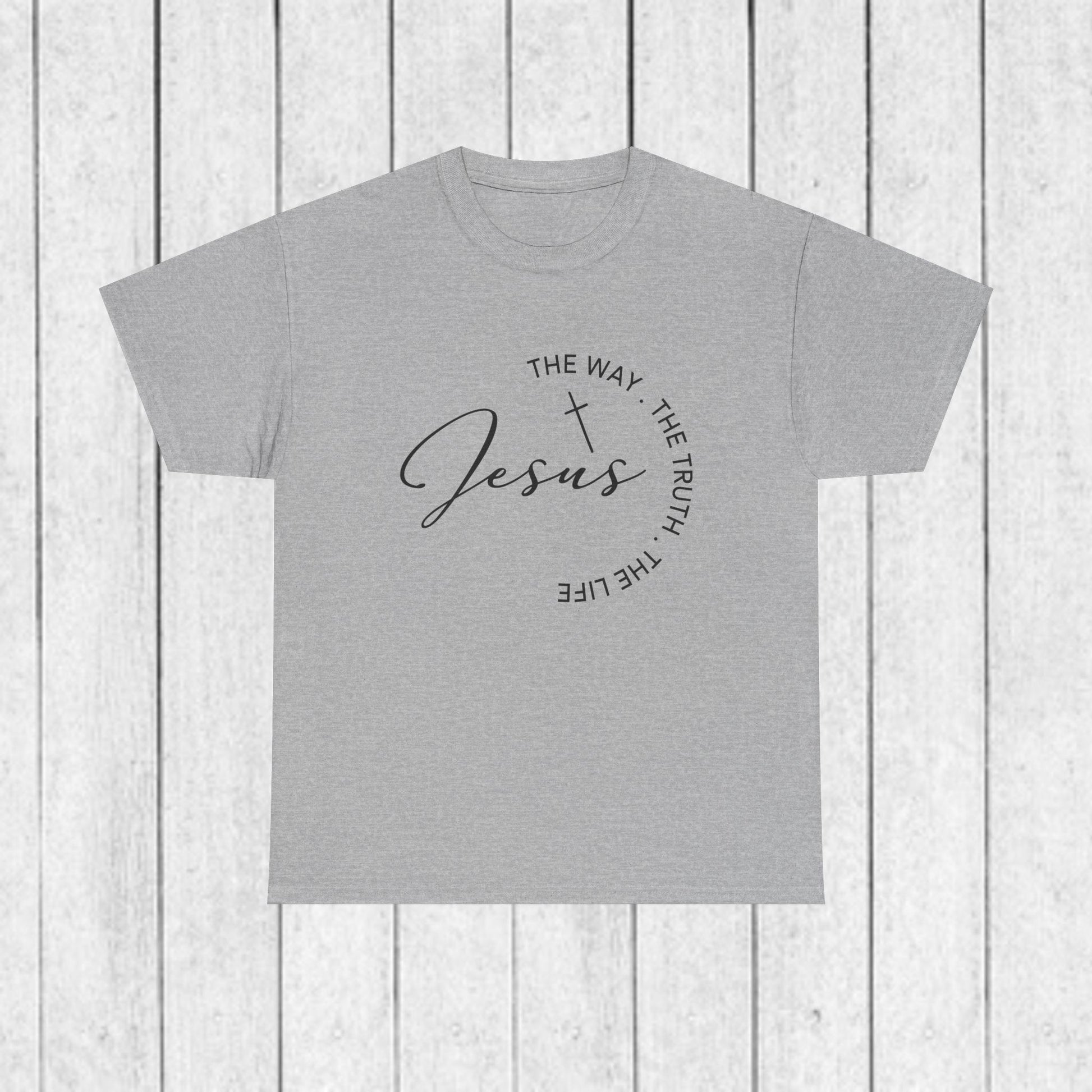 Faith-Inspired Unisex Heavy Cotton Tee - 'The Way, The Truth, The Life' - GULLYDESIGN