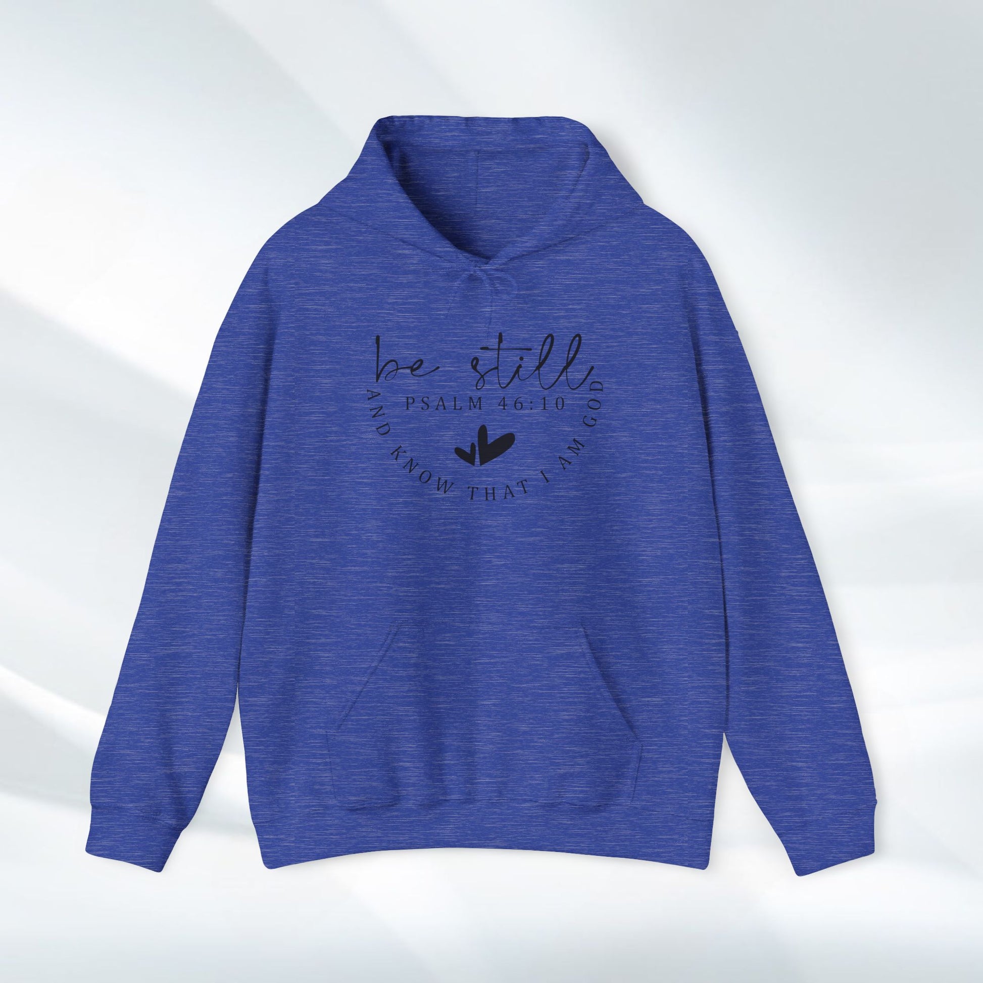 Inspirational Hoodie - Be Still Psalm 46:10 Heavy Blend Sweatshirt - GULLYDESIGN