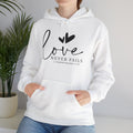 Inspirational Love Sweatshirt - Unisex Heavy Blend™ Hoodie with 1 Corinthians 13:8 - GULLYDESIGN