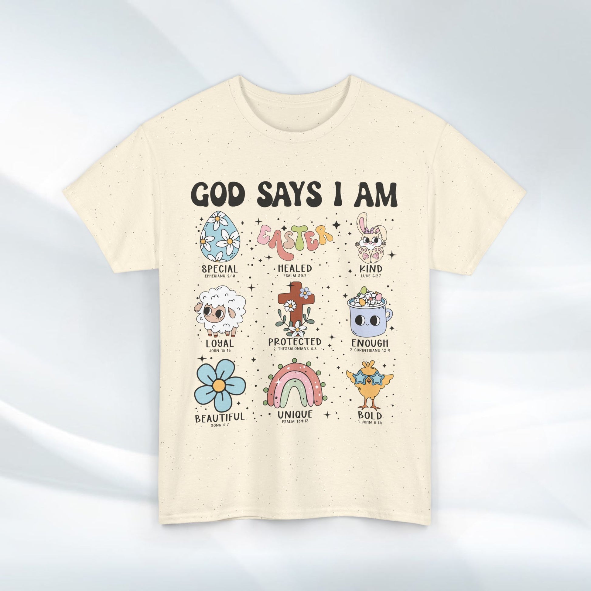 God Says I Am Unisex Heavy Cotton Tee - Inspirational Graphic T-Shirt - GULLYDESIGN