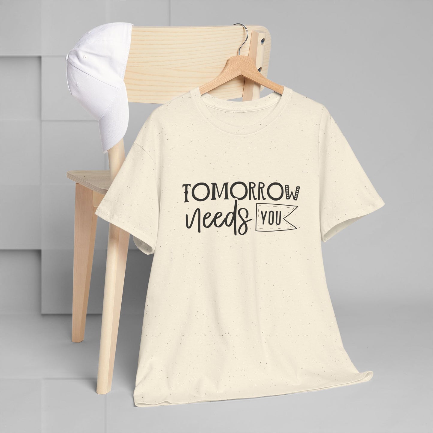 Inspirational Unisex Heavy Cotton Tee - 'Tomorrow Needs You'