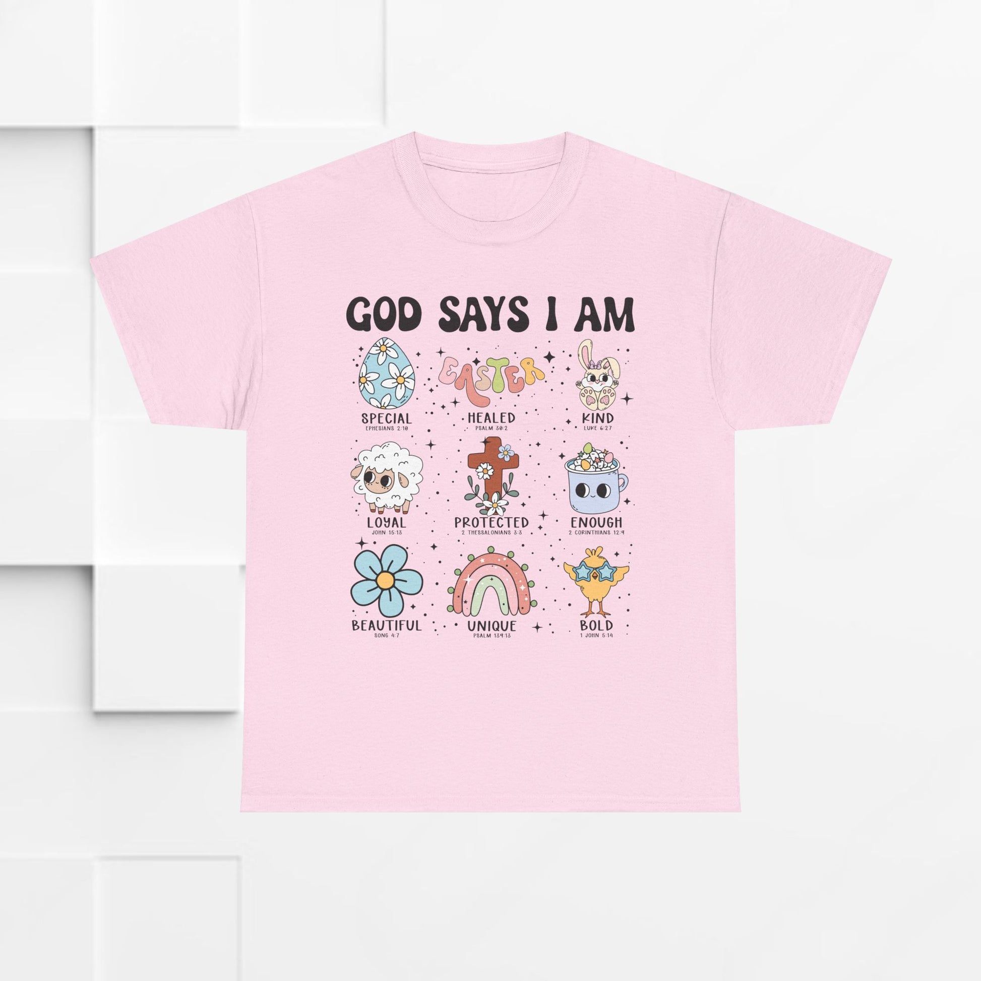 God Says I Am Unisex Heavy Cotton Tee - Inspirational Graphic T-Shirt - GULLYDESIGN