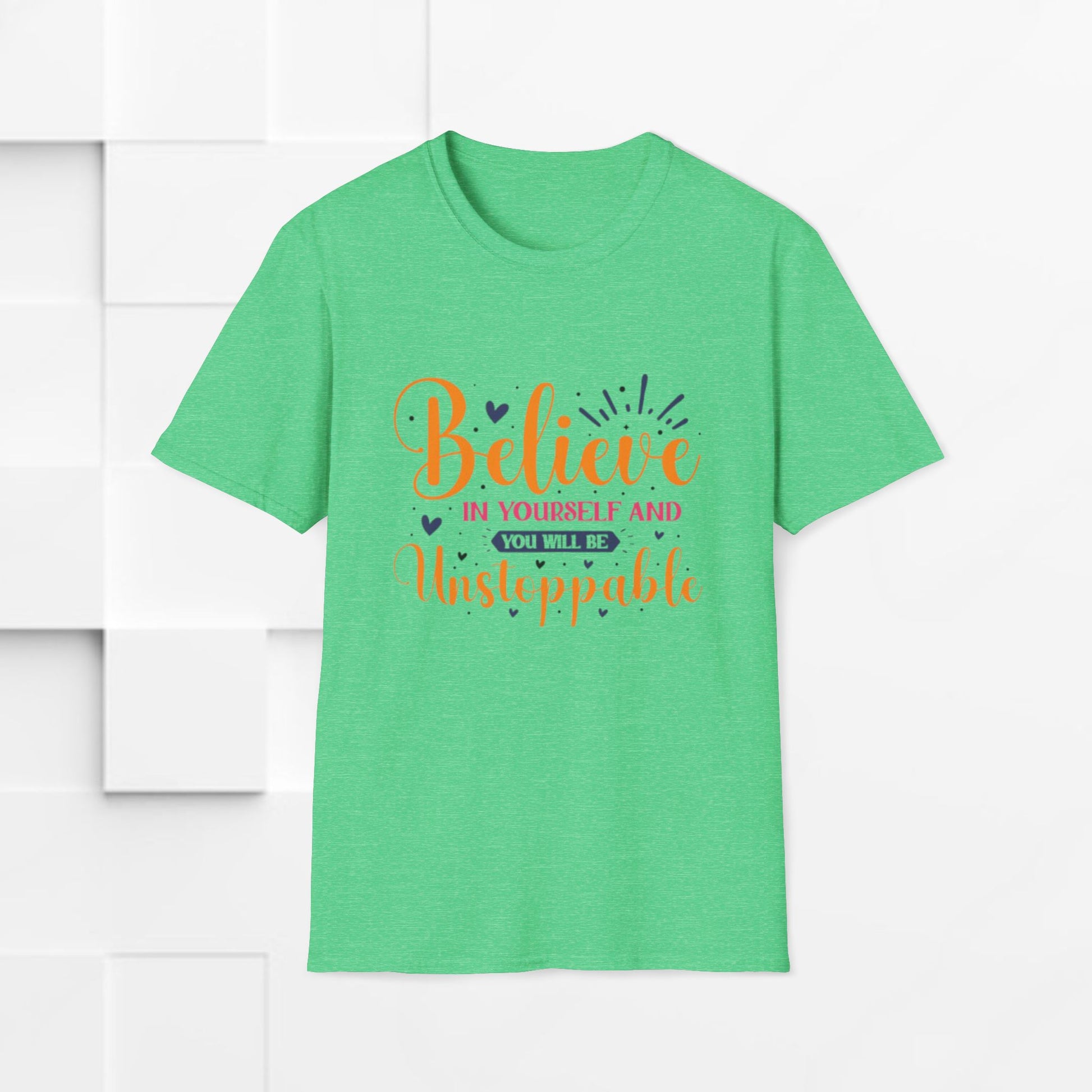 Unisex Softstyle T-Shirt - 'Believe in Yourself and You Will Be Unstoppable' Inspirational Tee - GULLYDESIGN
