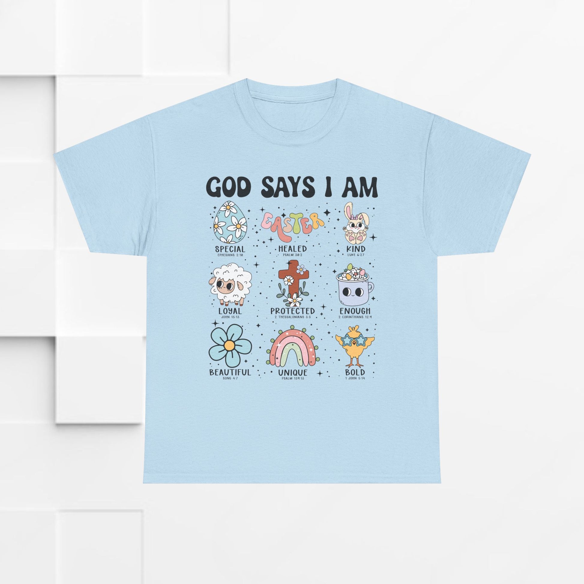 God Says I Am Unisex Heavy Cotton Tee - Inspirational Graphic T-Shirt - GULLYDESIGN