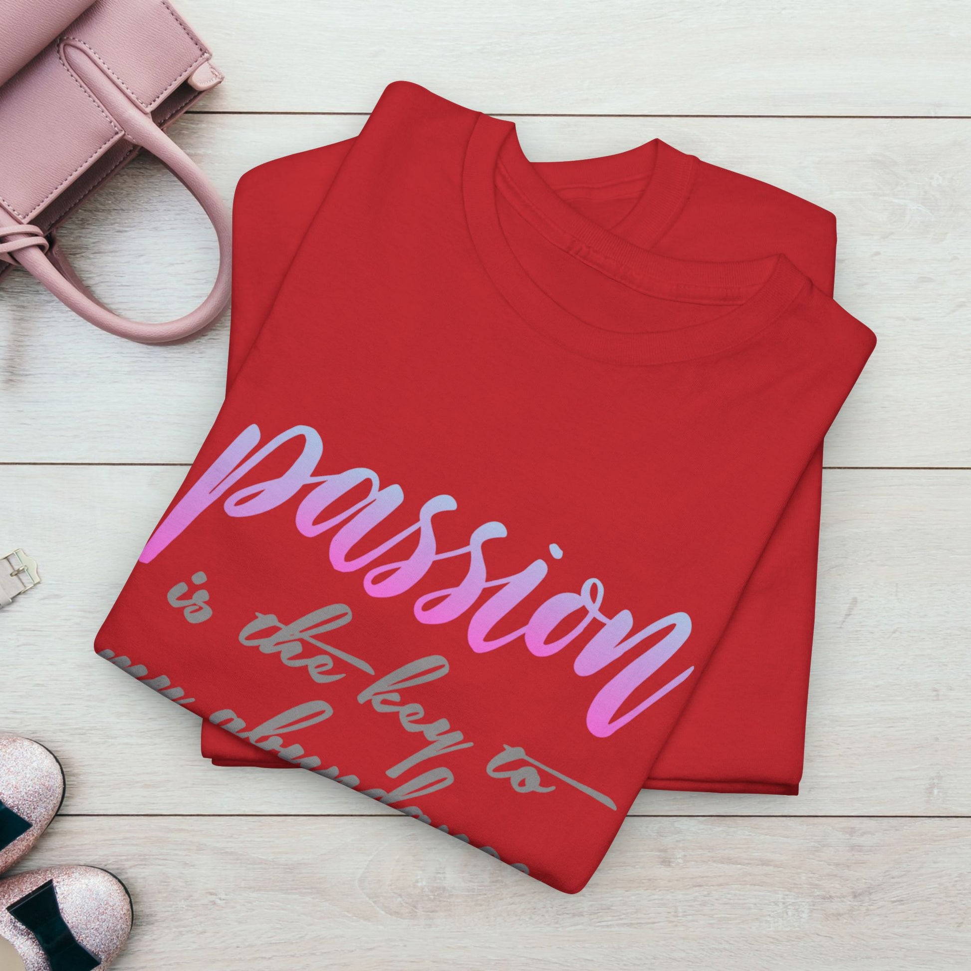 Passion is the Key Unisex Heavy Cotton Tee - Motivational T-Shirt for Inspiration and Abundance - GULLYDESIGN