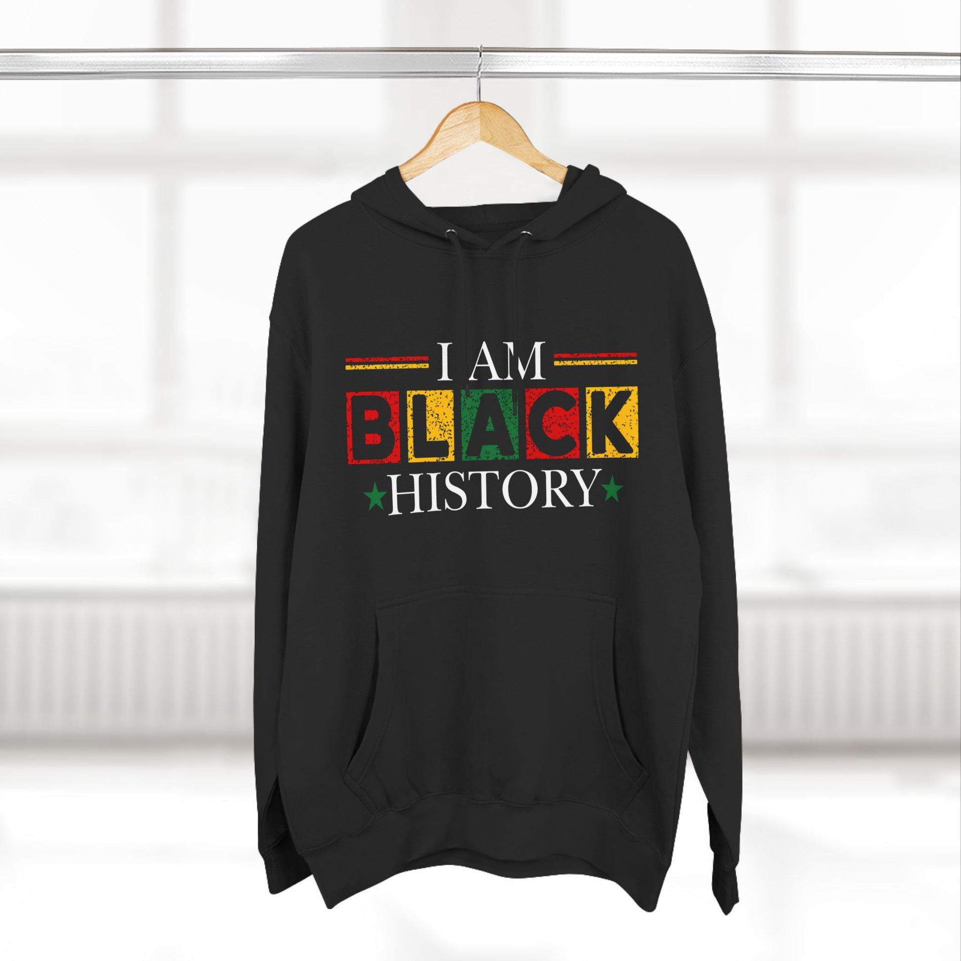 Black History Three-Panel Fleece Hoodie - Celebrate Identity & Culture - GULLYDESIGN
