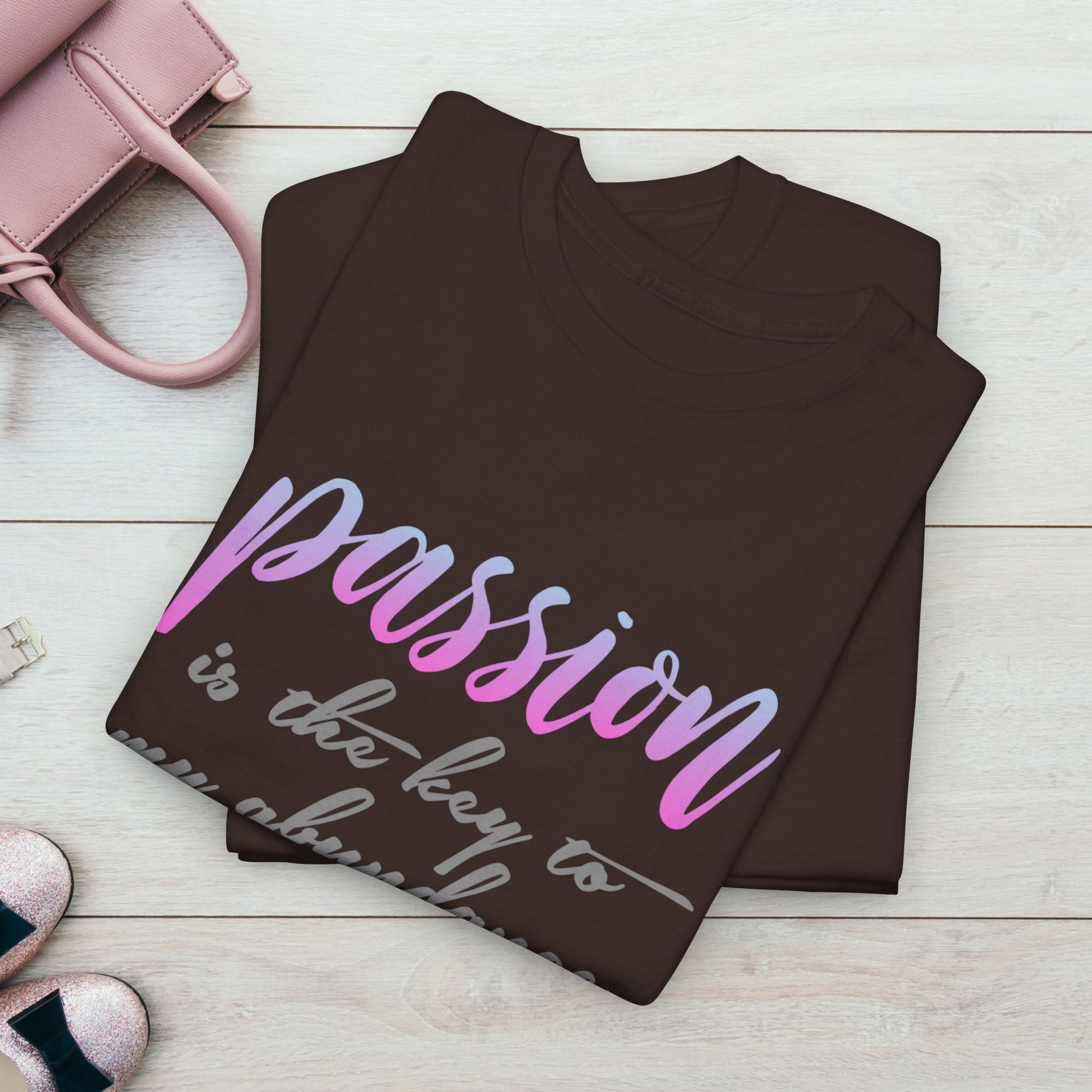 Passion is the Key Unisex Heavy Cotton Tee - Motivational T-Shirt for Inspiration and Abundance - GULLYDESIGN