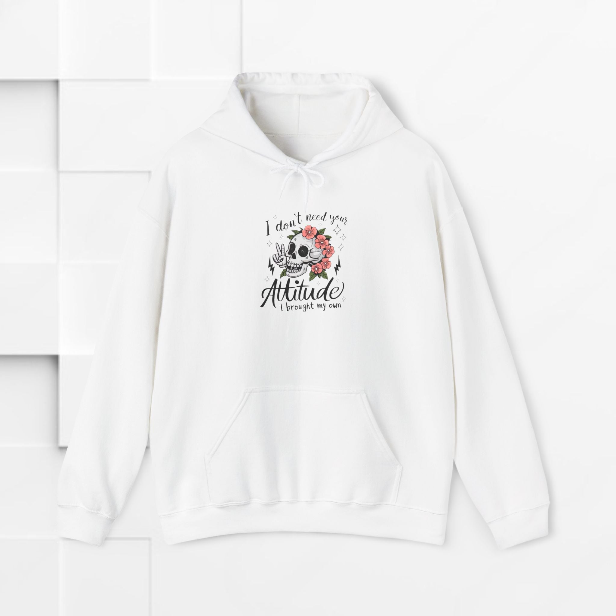 Attitude Floral Hoodie - Unisex Heavy Blend™ Sweatshirt