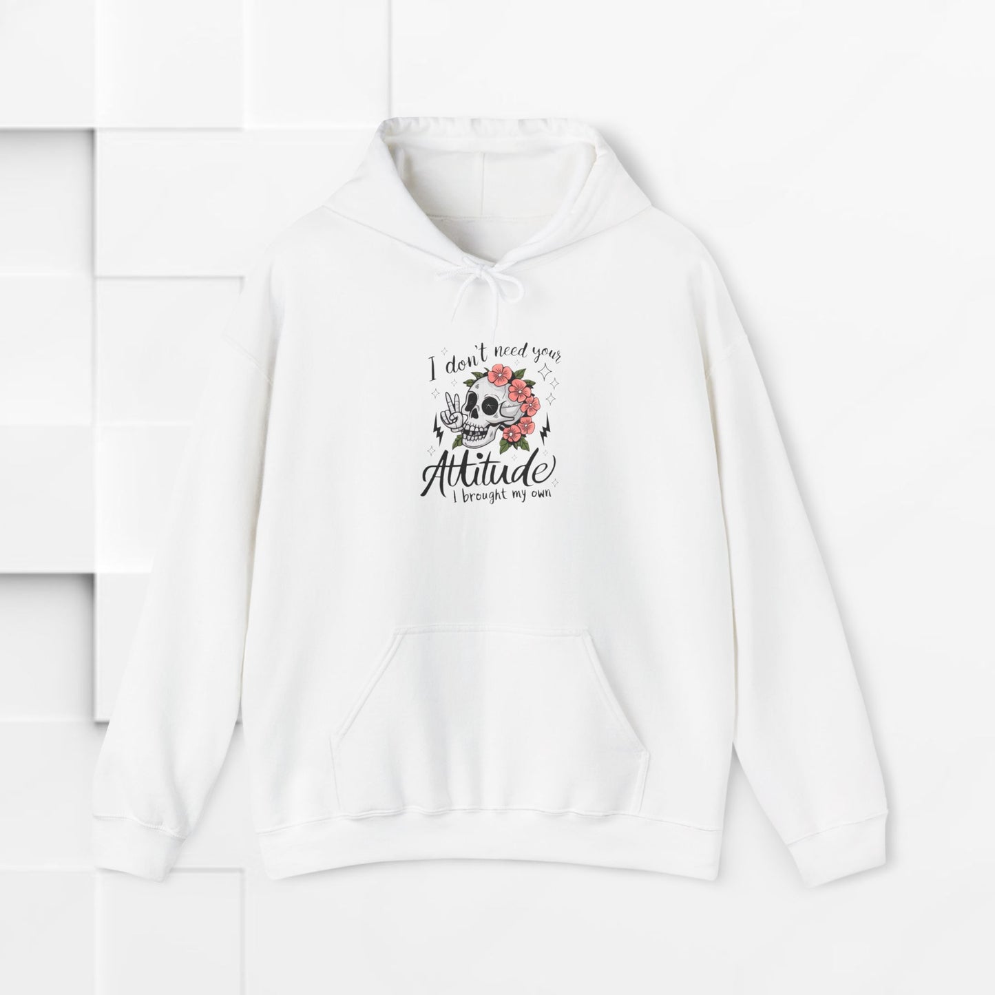 Attitude Floral Hoodie - Unisex Heavy Blend™ Sweatshirt