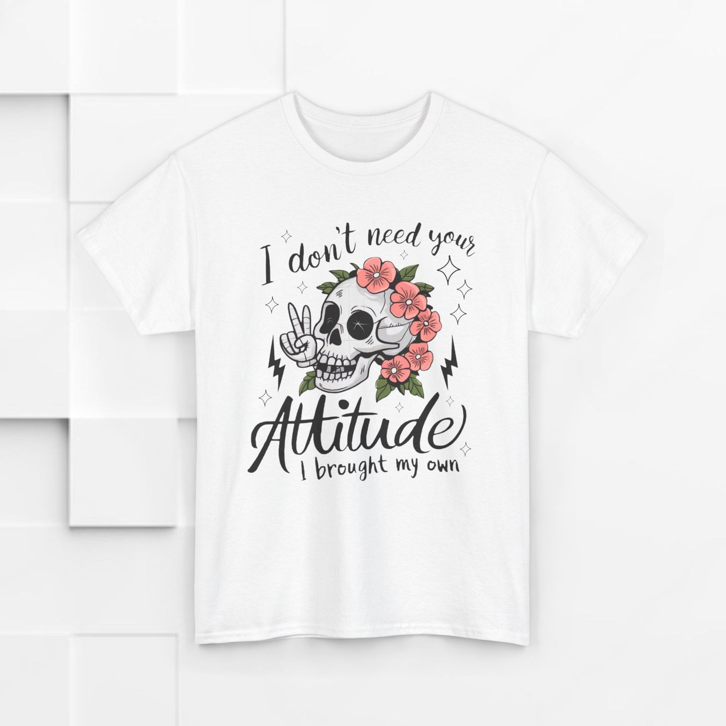 Rebellious Skull Attitude Unisex Heavy Cotton Tee
