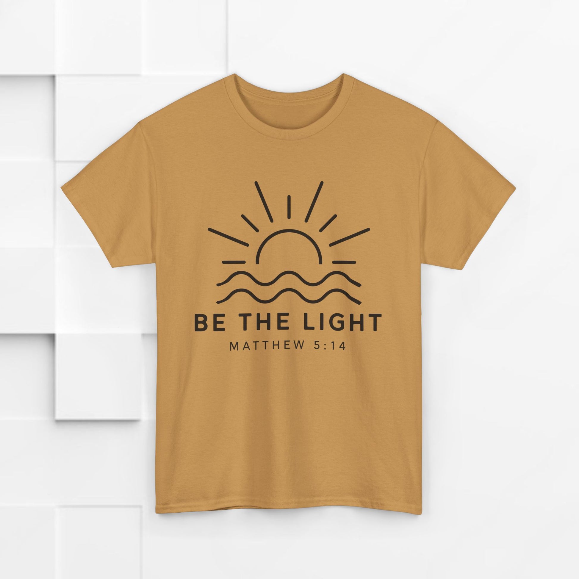 Inspirational Unisex Heavy Cotton Tee - 'Be The Light' Matthew 5:14 - GULLYDESIGN