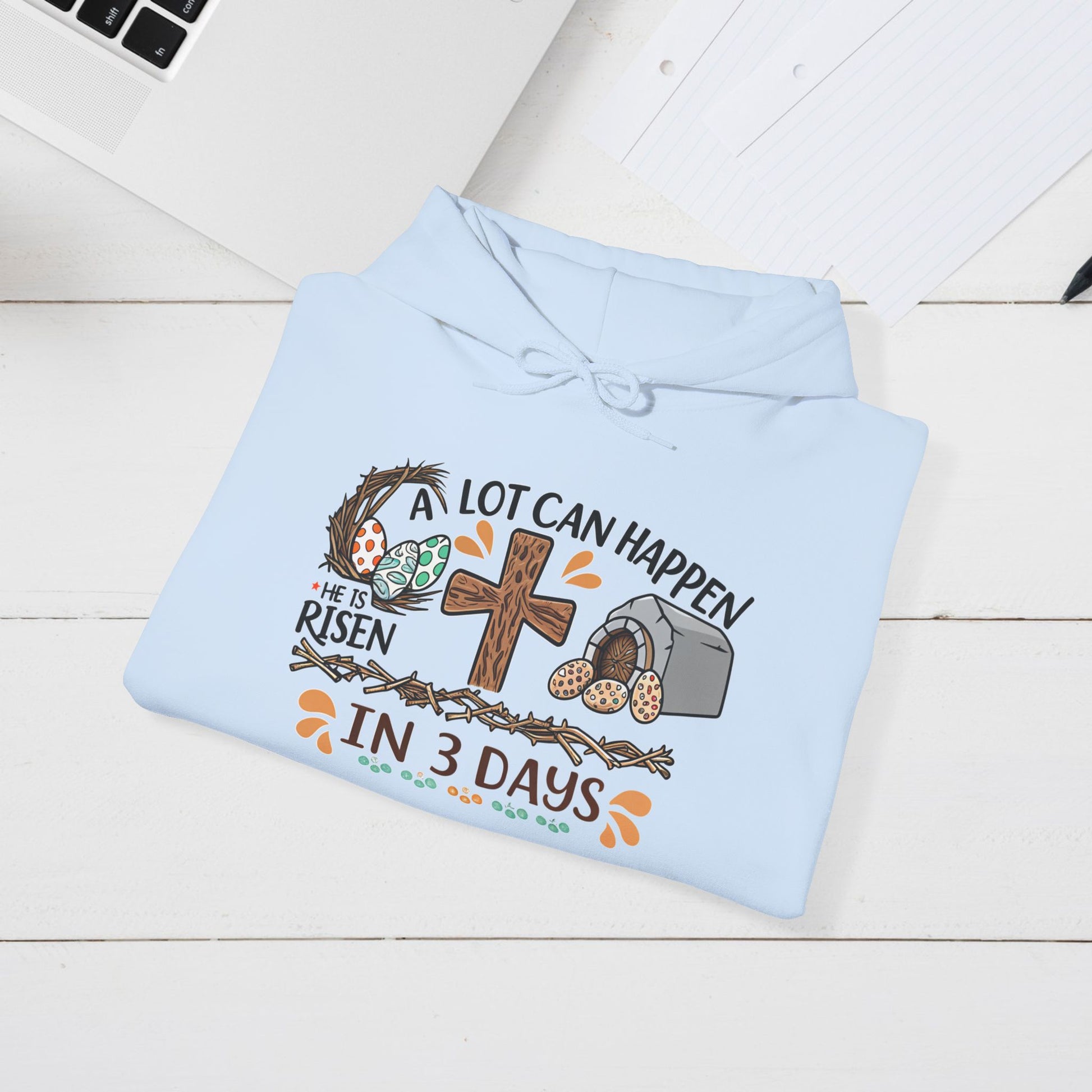 Inspirational Easter Hoodie - "A Lot Can Happen in 3 Days" - Unisex Heavy Blend Sweatshirt - GULLYDESIGN