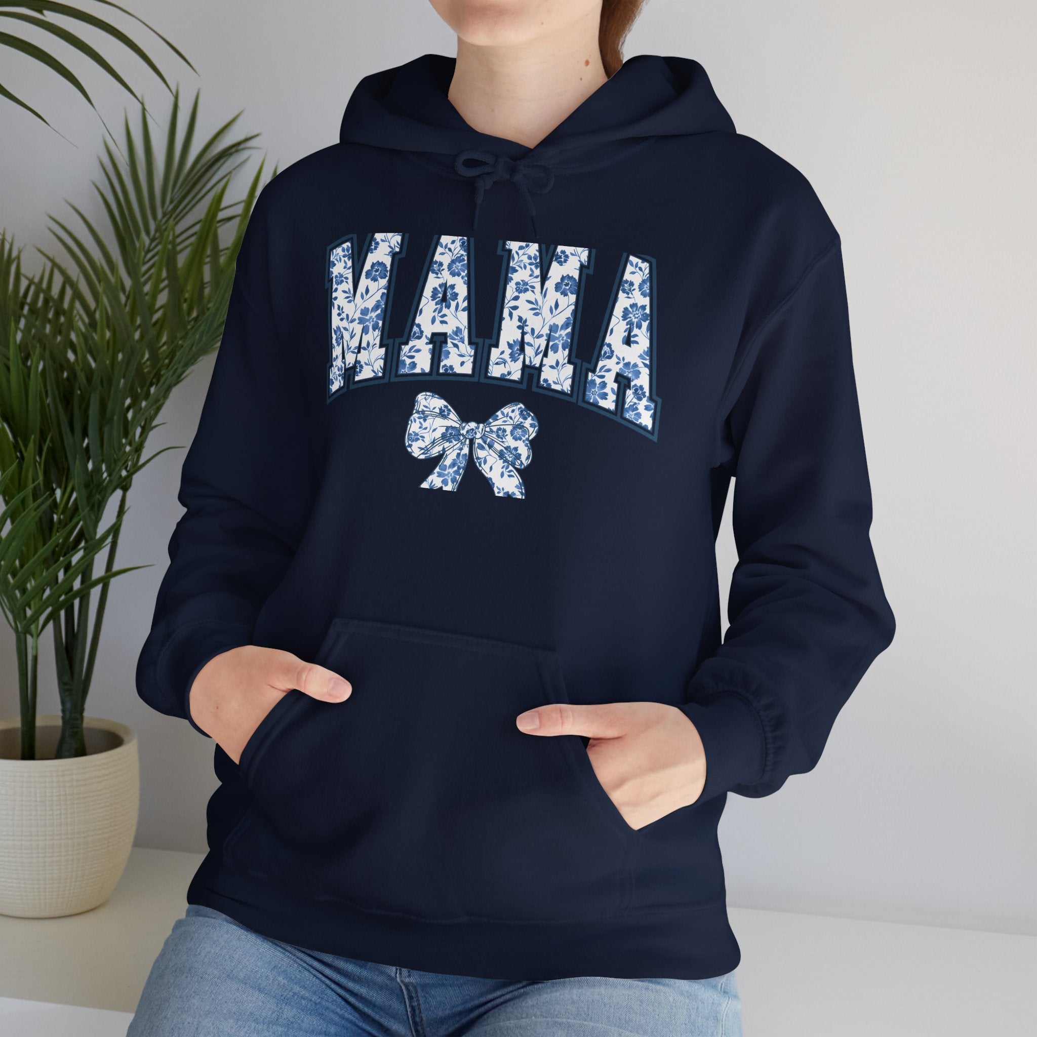 Floral Mama Hoodie - Comfortable Unisex Heavy Blend Sweatshirt for Moms - GULLYDESIGN