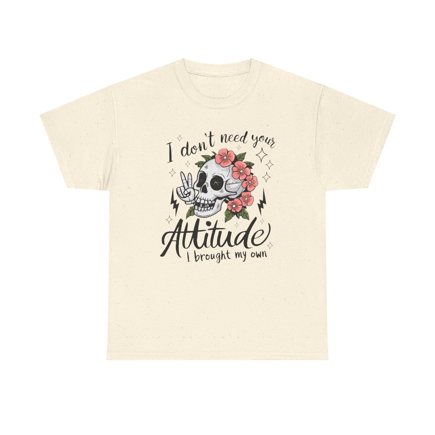 Rebellious Skull Attitude Unisex Heavy Cotton Tee