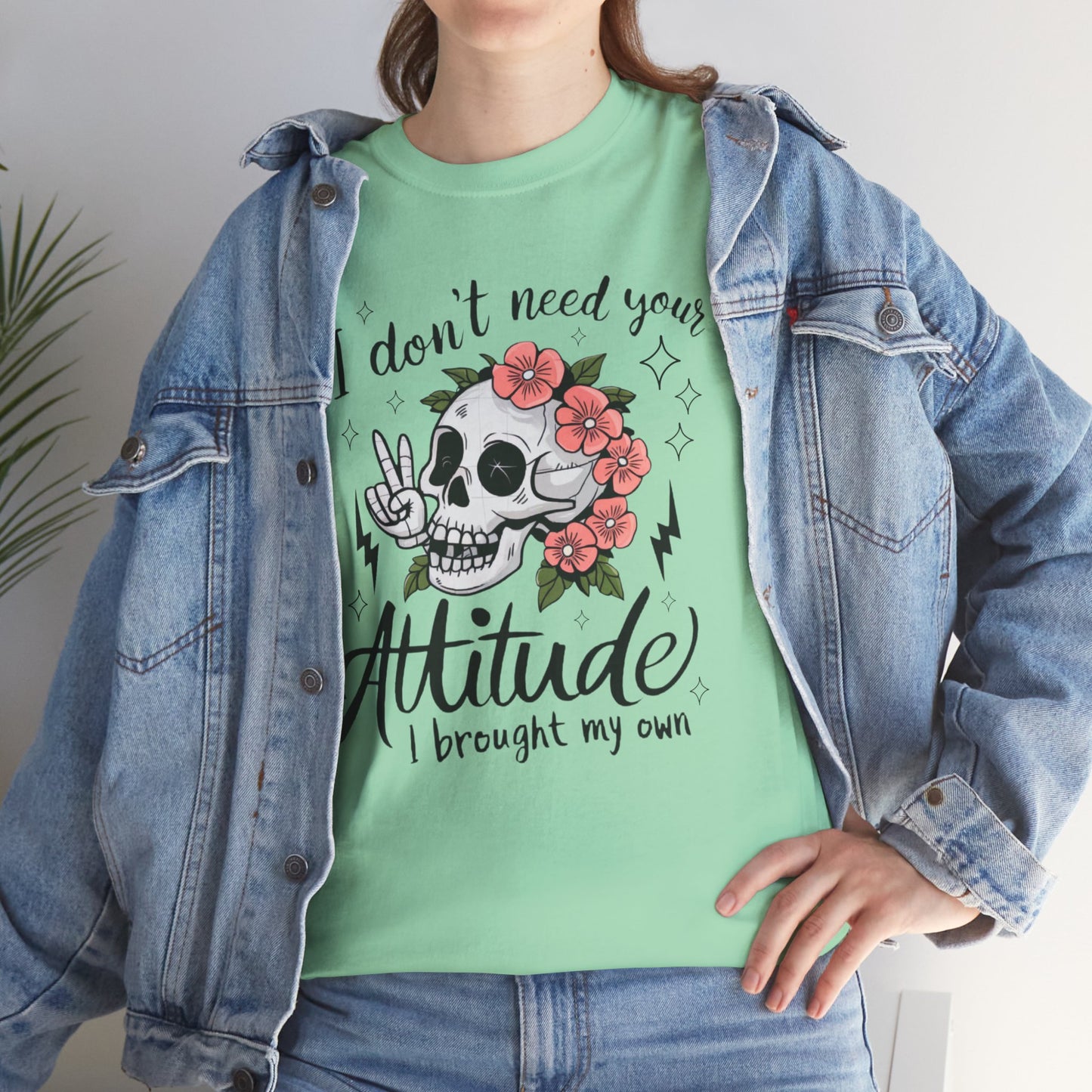 Rebellious Skull Attitude Unisex Heavy Cotton Tee