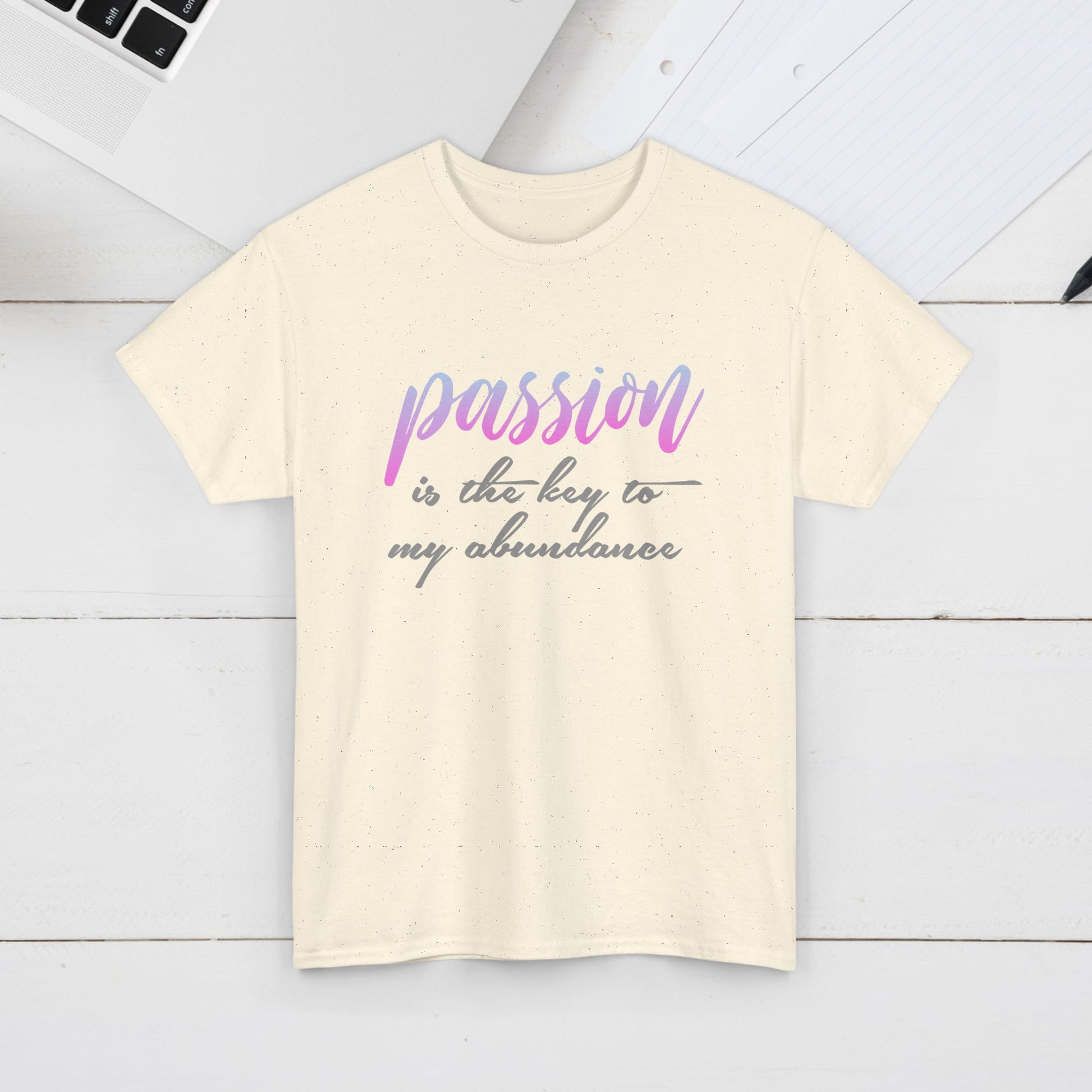 Passion is the Key Unisex Heavy Cotton Tee - Motivational T-Shirt for Inspiration and Abundance - GULLYDESIGN