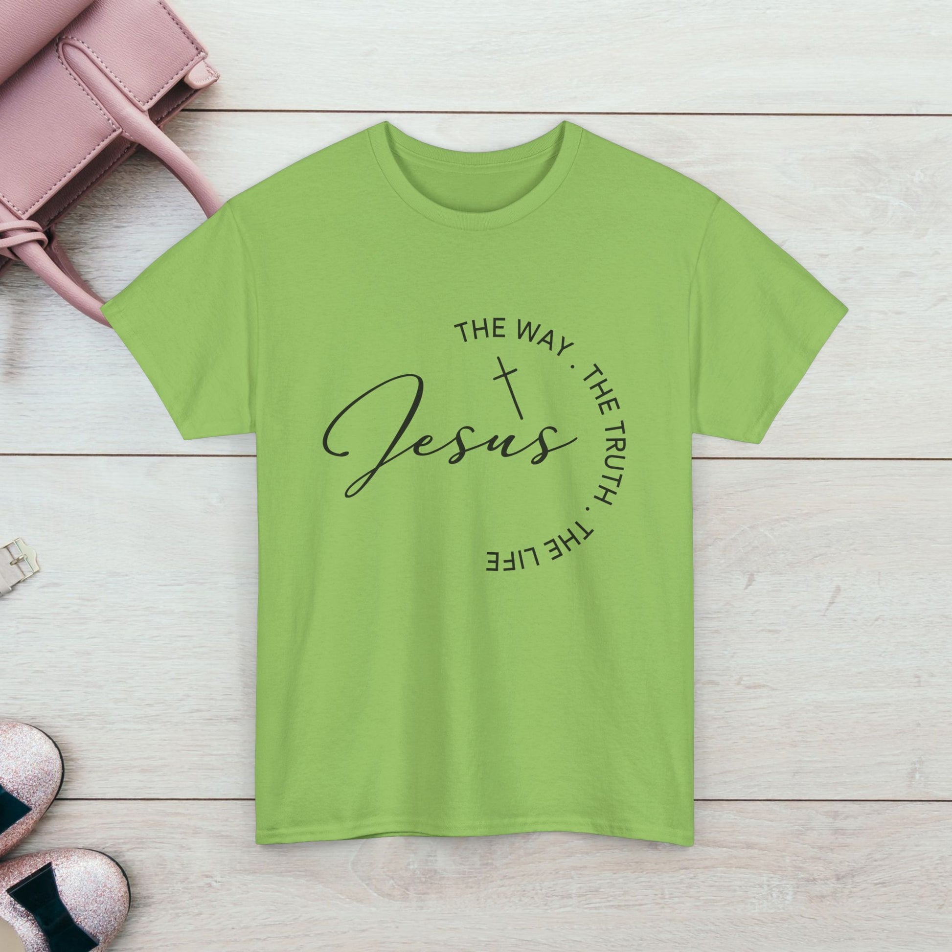 Faith-Inspired Unisex Heavy Cotton Tee - 'The Way, The Truth, The Life' - GULLYDESIGN