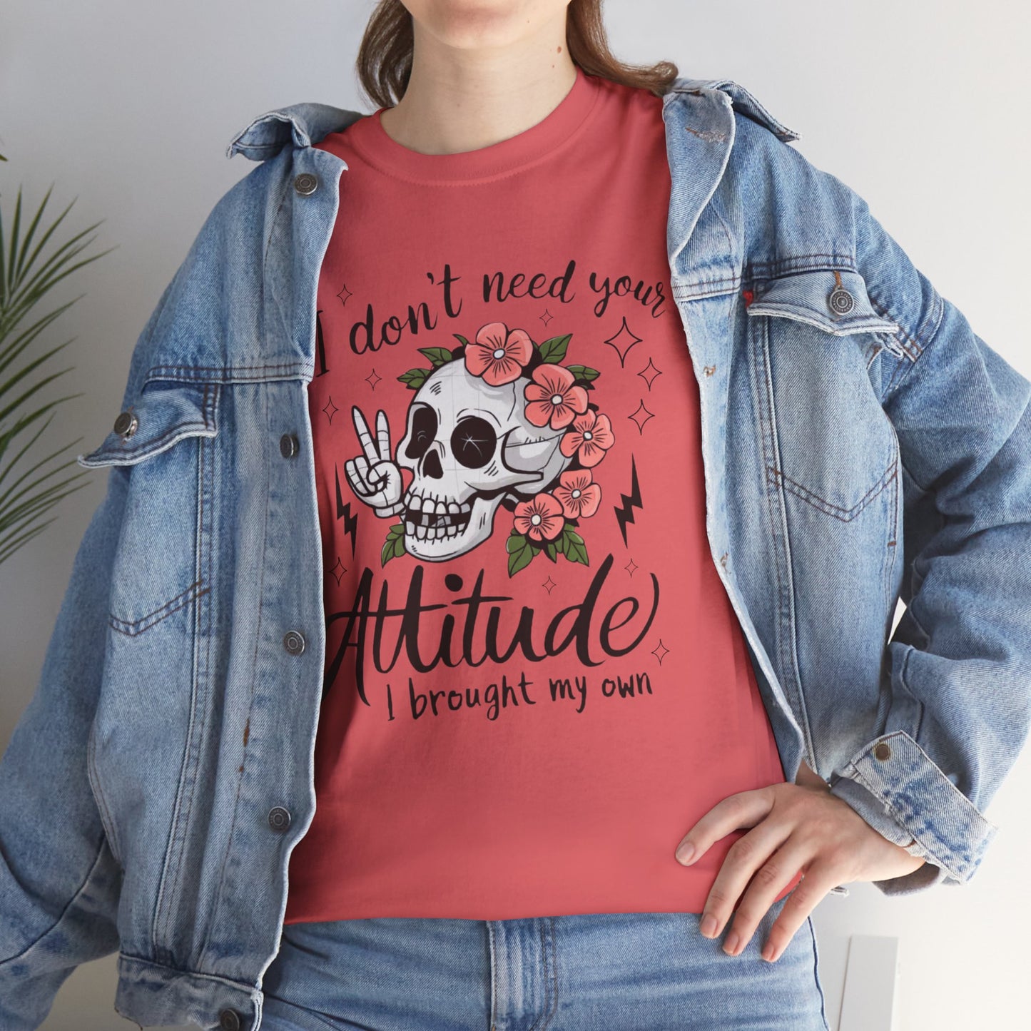 Rebellious Skull Attitude Unisex Heavy Cotton Tee