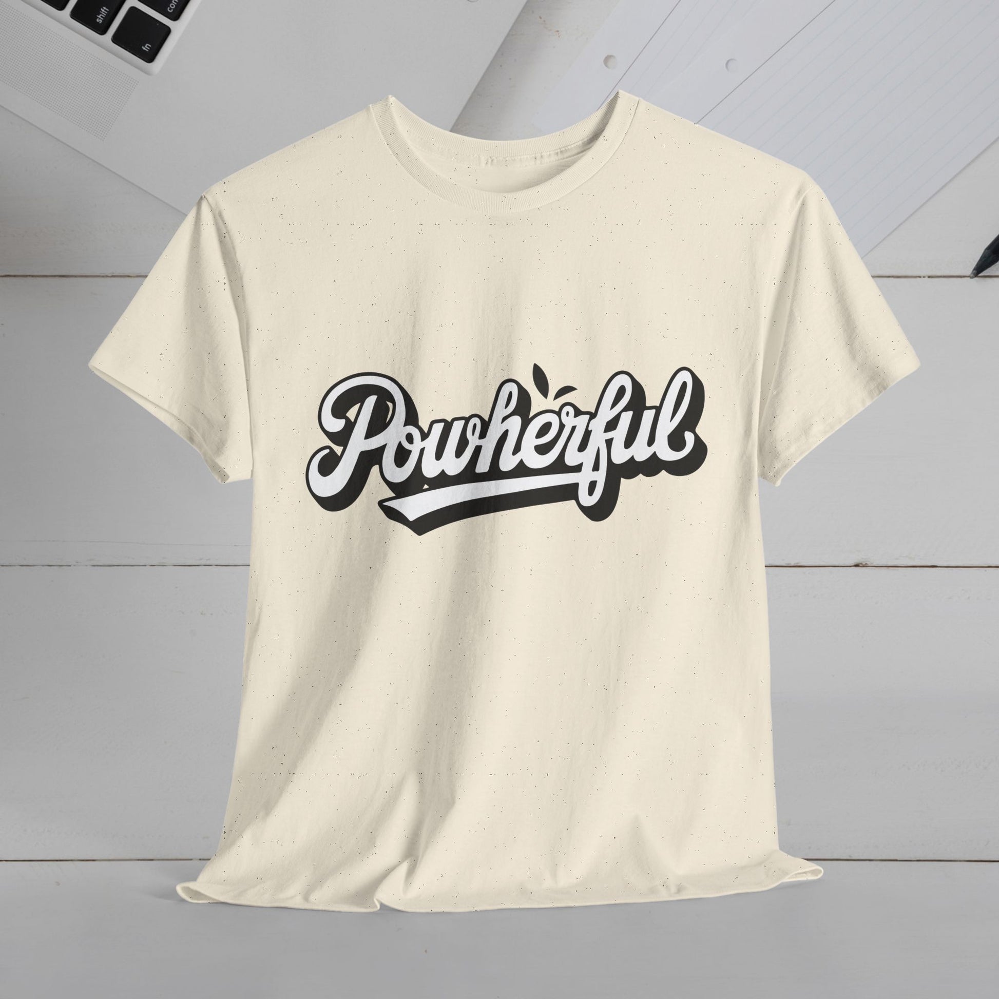 Unisex Heavy Cotton Tee - 'Powerful' Graphic Tee for Empowerment and Self-Expression - GULLYDESIGN
