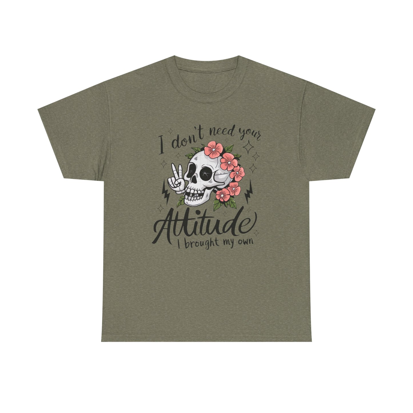 Rebellious Skull Attitude Unisex Heavy Cotton Tee