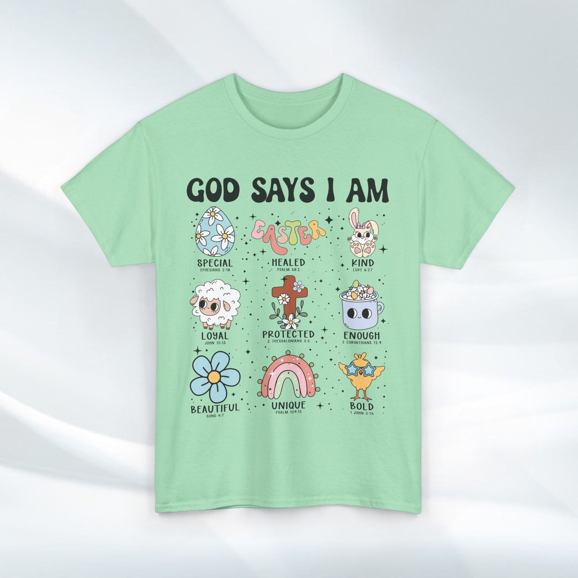 God Says I Am Unisex Heavy Cotton Tee - Inspirational Graphic T-Shirt - GULLYDESIGN
